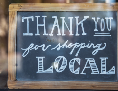 Thank you for shopping local sign